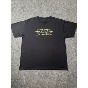 Mens T Shirt Funny Quote Frisbee Joke Graphic Black 2005, Size XL